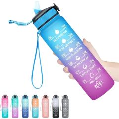 32 Oz Large Leakproof Drinking Water Bottle With Time Marker