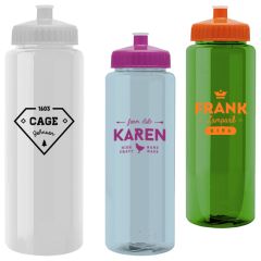 32 Oz Slim Fit Upcycle RPET Bottle With Push Pull Lid