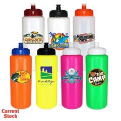 32 Oz Sports Bottle W/Push 'n Pull Cap, Full Color Digital