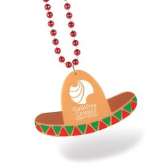 33 Inch Beads W/ Sombrero Medallion and A Custom Pad Print