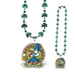 33 Inch Shamrock Beads W/ Custom Shaped PVC Medallions