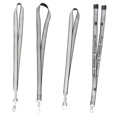3/4 Inch Silver Glitter Silk Screen Lanyard