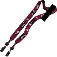 3/4 Inch Cotton Double Bulldog Clip Lanyard