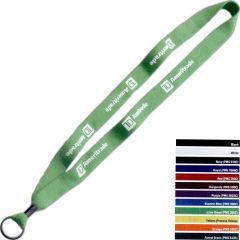 3/4 Inch Cotton Lanyard W/ Metal Crimp & Split Ring