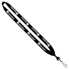 3/4 Inch Cotton Lanyard With Metal Crimp & Bulldog Clip