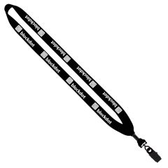 3/4 Inch Cotton Lanyard With Metal Crimp & Bulldog Clip