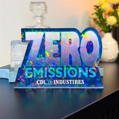 3/4 Inch Custom Acrylic Cracked Ice Holograph Award Freestanding