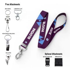 3/4 Inch Dye Sublimated Lanyard