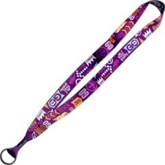 3/4 Inch Dye-Sublimated Lanyard W/ Metal Crimp & Split-Ring