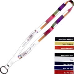 3/4 Inch Dye-Sublimated Sewn Lanyard With Black Split Ring