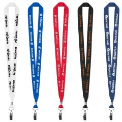 3/4 Inch Eco Friendly rPET Lanyard With Bulldog Clip