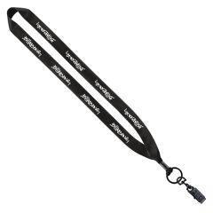 3/4 Inch Polyester Lanyard With Metal Crimp & Bulldog Clip