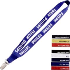 3/4 Inch Polyester Sewn Lanyard With Silver Bulldog Clip