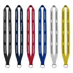 3/4 Inch Polyester Sewn Lanyard With Silver Split-Ring