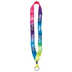 3/4 Inch Tie Dye Lanyard W/ Metal Crimp & Split-Ring