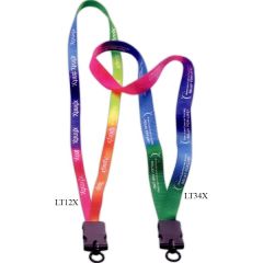 3/4 Inch Tie Dye Lanyard W/ Snap-Buckle Release & O-Ring