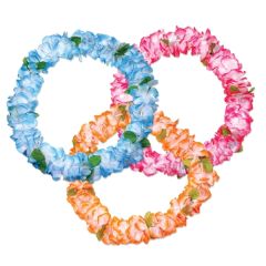 36 Inch Pastel Silk Flower Leis