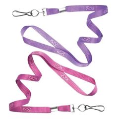 3/8 Inch Breast Cancer Awareness Flat Lanyard