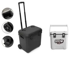 38 Qt Large Cooler Box With Wheels and Pull Rods