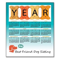 3.5 Inch X 4 Inch Small Magnetic Calendar 30 MIL