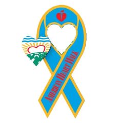 3.5 Inch X 8 Inch Awareness Ribbon Vehicle Magnet - Heart Cutout