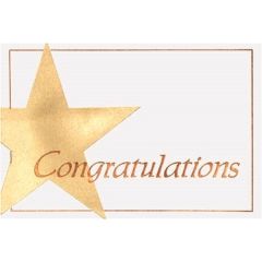 3.5 X 5 Congratulations Star Note Card