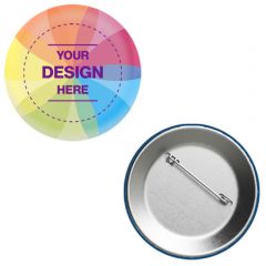 3 1/2 Inch  Round Button Full Color W/Safety Pin