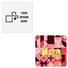 3 1/2 Inch  Square Hard Top 1/16 Rubber Lined Coaster