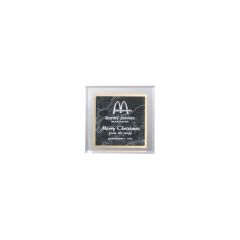 3 3/4 Inch X 3 3/4 Inch Marbleized Acrylic Paperweight