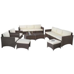 3 3-Seater Sofas, 2 Arm Chairs, 2 Ottoman & 2 Coffee Tables