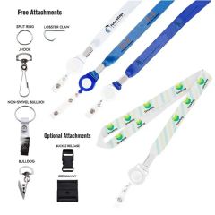 3/4 Inch  Dye Sublimated Lanyard Badge Reel Combo