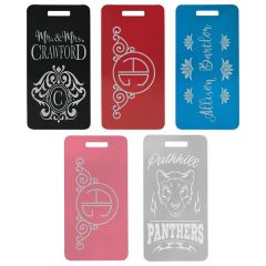 3 7/8 Inch X 2 Inch Anodized Aluminum Luggage Tag