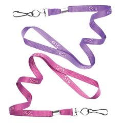 3/8 Inch  Breast Cancer Awareness Flat Lanyard