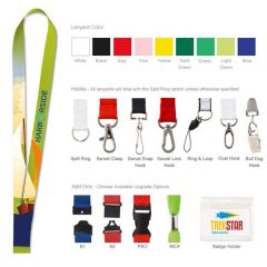 3/8 Polyester 4 Color Lanyard