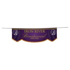 3 Ft X 10 Ft Parade Banner Scallop Bottom Kit W/Gold Fringe