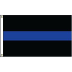 3 Ft X 5 Ft Thin Blue Line Nylon Flag W/ Heading & Grommets