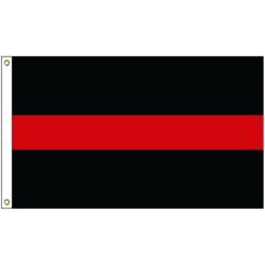 3 Ft X 5 Ft Thin Red Line Nylon Flag W/ Heading & Grommets