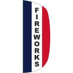 3 Ft X 8 Ft Message Flutter Flag - Fireworks