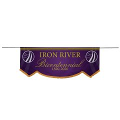 3 Ft X 8 Ft Parade Banner Scallop Bottom Kit W/Gold Fringe