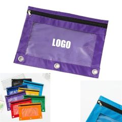 3 Hole Zipper Pen Case Bag