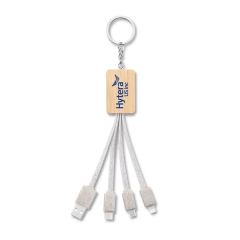 3 In 1 Phone Charger Cable Wheat Straw Bamboo Charging
