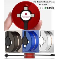 3-In-1 Retractable USB Charging Data Cable Set