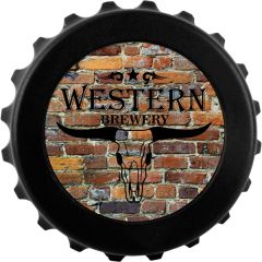 3 Inch Black Magnetic Bottle-Cap Shaped Opener W/2 Inch