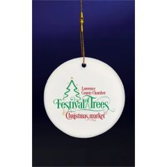 3 Inch Round Ceramic Ornament