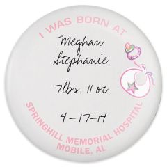 3 Inch Round Keepsake Button With Safety PIN Back