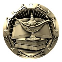 3 Inch World Class Book & Lamp Medal