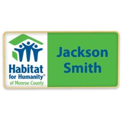 3 Inch X 1.5 Inch Rectangular Name Badge