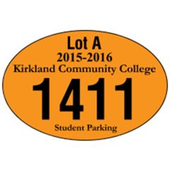 3 Inch X 2 Inch Oval Reflective Bumper Parking Permits