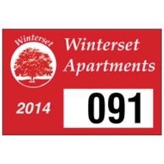 3 Inch X 2 Inch White Vinyl Bumper Parking Permits