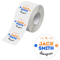 3 Inch X 3 Inch Bopp Stickers On Roll - 3.5 MIL